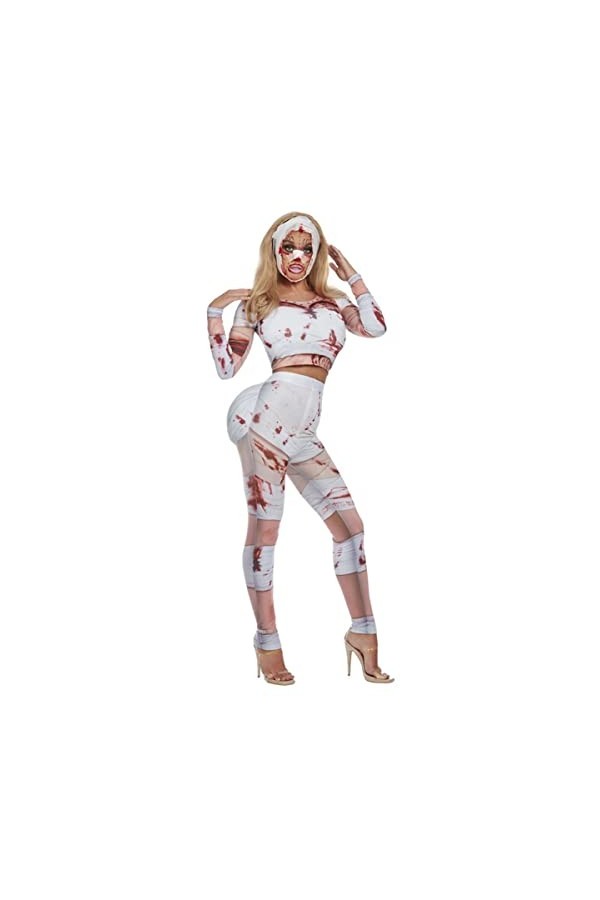 Smiffys Costume de chirurgie botcée 63017L, blanc, L