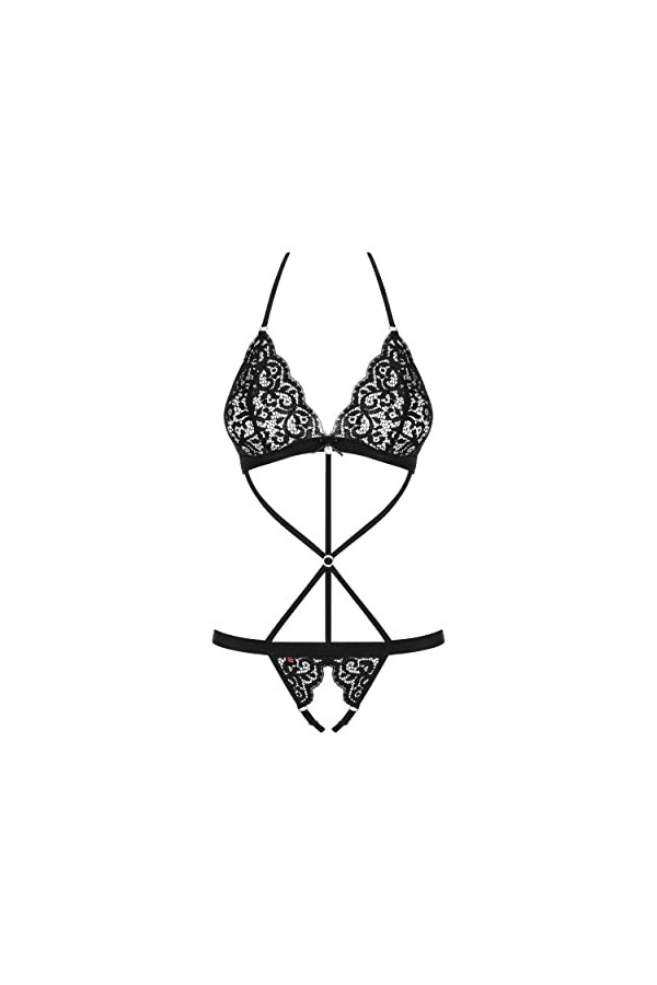 Obsessives Dessous Femme, LEOTARD, Noir, S M