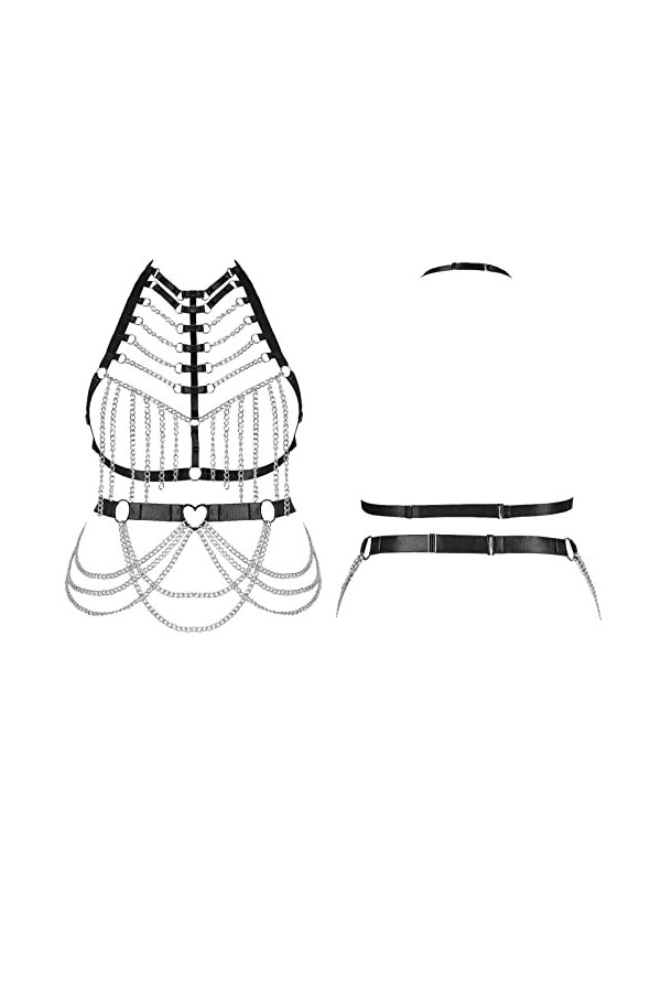 Femmes Bretelles Soutien - Gorge Mode Oversize Soutien - Gorge Bas Garter Set Punk Gothique Carnaval Dance Costume 1