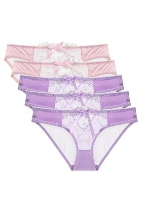 Necalisi Culotte Femme Taille Haute Lot de 5 Multicolore-9 Dentelle String Gainante Ventre Plat Ensemble de Cordes sans Coutu