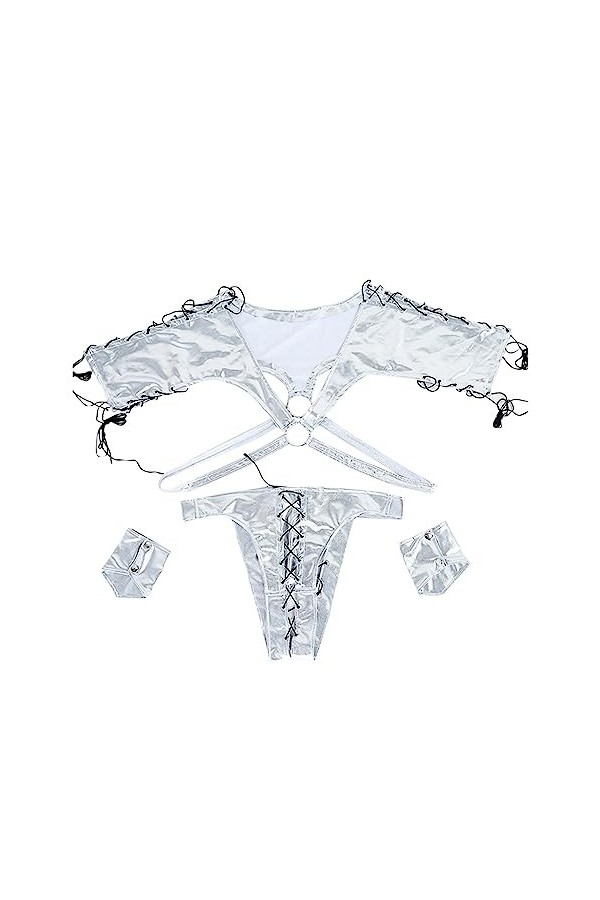 SKFLABOOF Jockstrap Body Homme Drole Bite Slip Sado-MASO Érotique Coquin Boxer Moulant Deguisement Moine Costume Transparent 