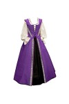 KBOPLEMQ Vêtements médiévaux pour femme - Renaissance victorienne - Robe cosplay médiévale - Manches trompettes - Longueur au