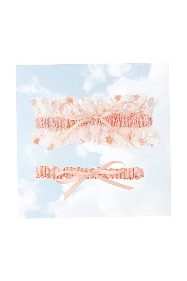 ifundom 6 Pièces Jarretière De Mariée Jarretière Élastiquée Porte-Jarretelles Ceinture De Jambe De Mariée Les Bals Décor De J