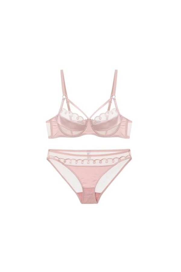 Necalisi sous Vetements feminins Rose Lingerie Sexy Ensemble Femme Sexy Soutiens-Gorge Dentelle Sexy G-String Ensemble Soutie