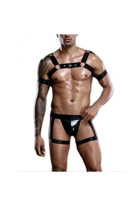 OLIns Ceinture Harnais en Cuir pour Homme Jeu de rôle Ensemble de Lingerie Sexy Color:Black,Size:One Size 