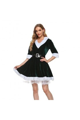 Fehploh Femmes Noël Mini Robe Rétro Robe De Noël Noël Père Noël Robe Mme Père Noël Sexy Noël Cosplay Costume