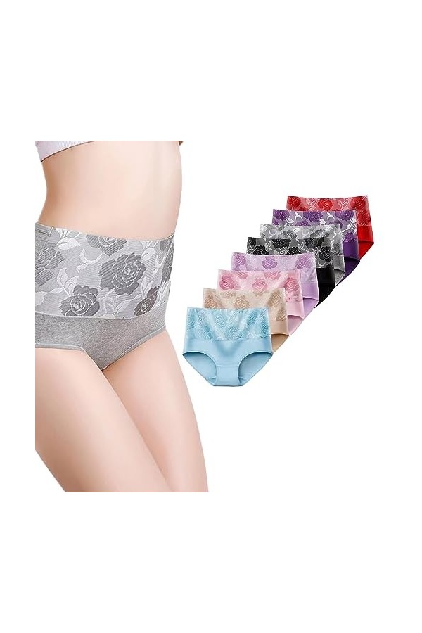 Taille Haute Incontinence étanche Culotte d’Incontinence, Culotte Taille Haute Taille sous-vêtements Jacquard Dames Culotte e