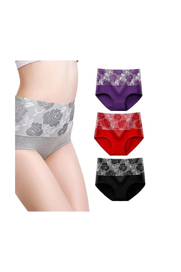 Taille Haute Incontinence étanche Culotte d’Incontinence, Culotte Taille Haute Taille sous-vêtements Jacquard Dames Culotte e