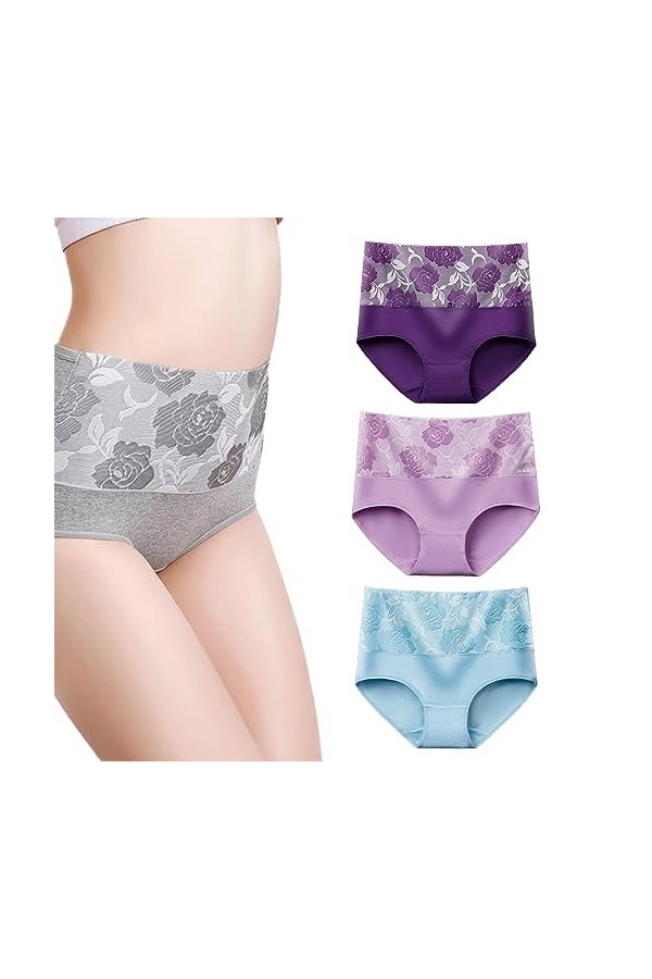 Taille Haute Incontinence étanche Culotte d’Incontinence, Culotte Taille Haute Taille sous-vêtements Jacquard Dames Culotte e