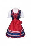 XIUH Femmes 2PC Costume 1PC Robe + 1PC Tablier Oktoberfest Fat Peoples Traditional Folk Style Beer Dress Robe Courte Noire S
