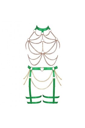 Femmes Body bandoulière Soutien - Gorge Plus Taille Fashion Body Cage Punk Garter Set Gothique Halloween Carnaval Dance Costu