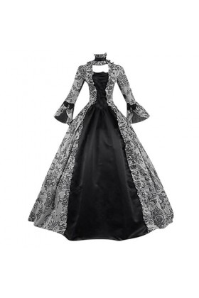 KBOPLEMQ Vêtements médiévaux pour femme - Style victorien - Renaissance - Manches courtes - Robe de princesse - Robe médiéval