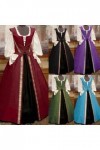 KBOPLEMQ Vêtements médiévaux pour femme - Renaissance victorienne - Robe cosplay médiévale - Manches trompettes - Longueur au