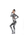 HABKRAB Body en cuir for femme Combinaison tout compris Couleur unie Wetlook Latex Second Skin Clubwear for Halloween Carnava