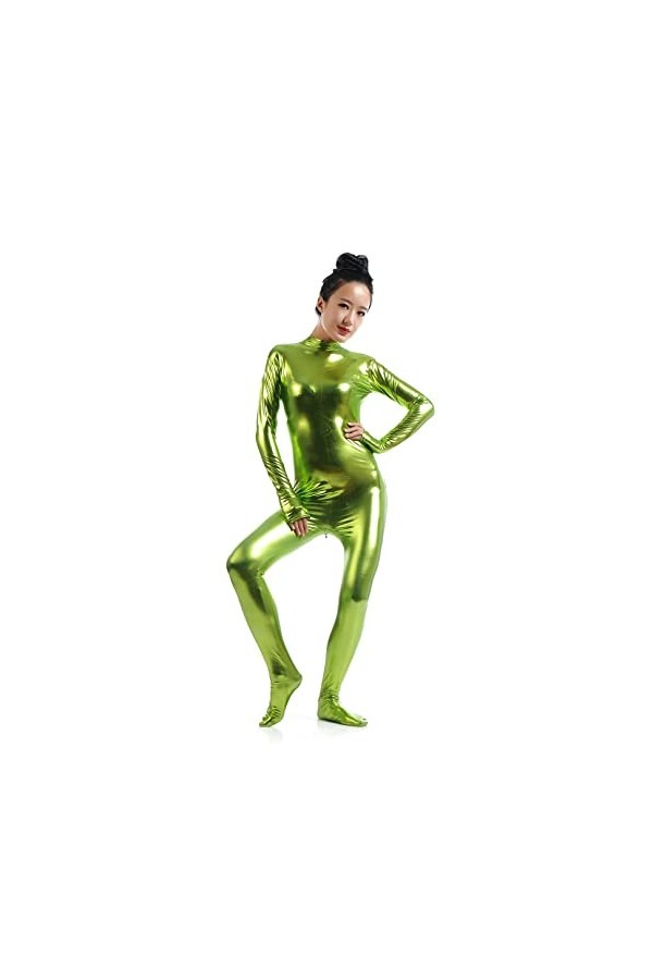HABKRAB Body en cuir for femme Combinaison tout compris Couleur unie Wetlook Latex Second Skin Clubwear for Halloween Carnava