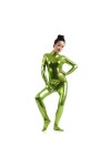 HABKRAB Body en cuir for femme Combinaison tout compris Couleur unie Wetlook Latex Second Skin Clubwear for Halloween Carnava