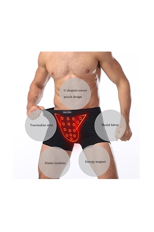 XSION Caleçons Pour Hommes Physiologique Sous-vêtements Dagrandissement Short De Magnétothérapie Boxer De Soins De Santé Com
