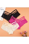 EXCEI Femme Slips 3 pièces Sexy Culottes Femmes Dentelle Taille Basse Solide Sexy Slips Femme sous-vêtements Croix Sangle Ten