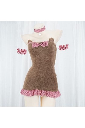 JasmyGirls Lingerie sexy Cosplay Anime Ours Costume Kawaii Soubrette Lolita Babydoll Robe Japonaise Sous-vêtements Lapin Pyja