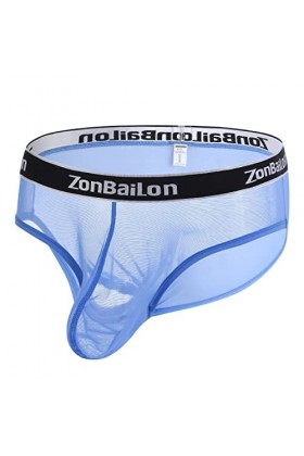 BIATWOWR Sous-vêtement sexy en maille filet pour homme, 1 paquet : bleu, XL