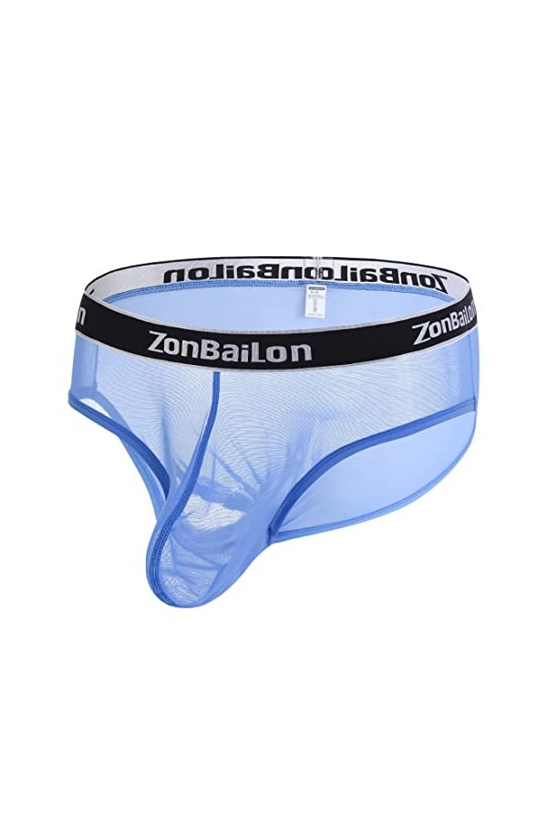 BIATWOWR Sous-vêtement sexy en maille filet pour homme, 1 paquet : bleu, XL