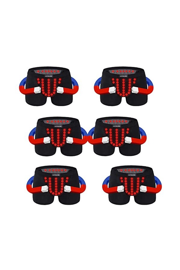 FJL sous-vêtements pour Hommes Thérapie Magnétique Santé Confort Tourmaline Enlargement Underwea Strong Briefs 2/4/6-Pack Noi