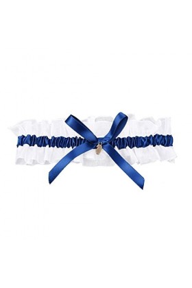 ZZSRJ Mariée de mariée Mariage Jarretière Satin Bow Fleur Color : Blue, Taille : One Size 