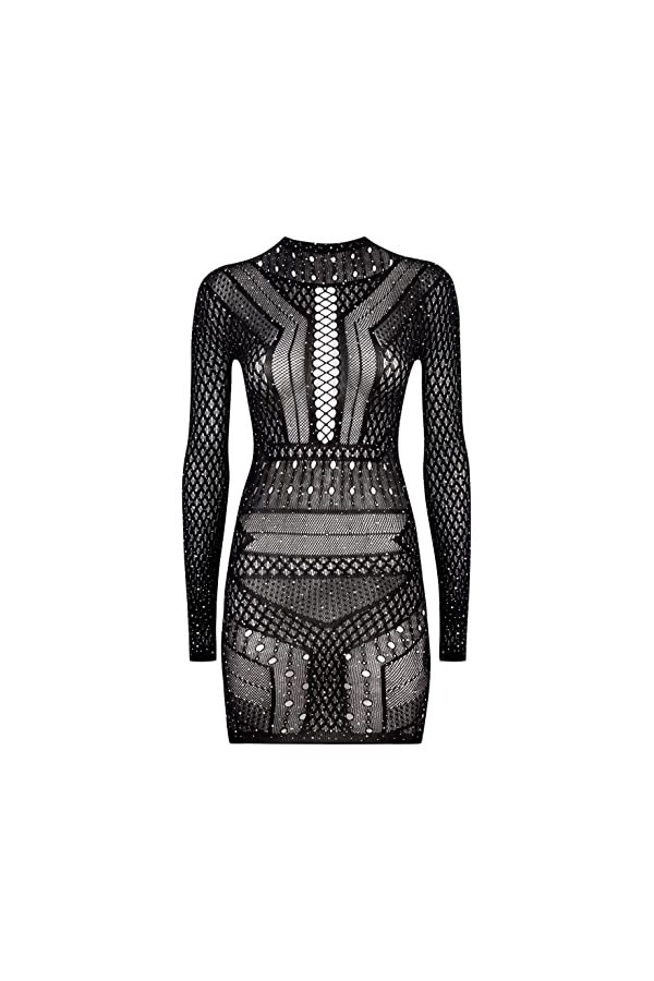 Ann Summers Robe Janelle à strass pour femme - Noir - Large