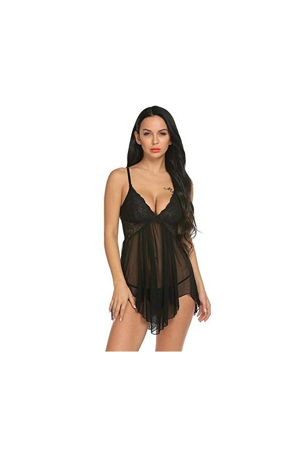 adqw Érotisme Sexe Et Sensualité Dentelle Femmes Vêtements De Nuit Lingerie Sexy Robe De Nuit DÉté Babydoll Chemise De Nuit 