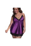 Pyjama Sexy Grande Taille, Pyjama Femme Sexy Femme Sexy Lingerie Matériaux Dentelle Mesh Visible Grande Taille Long Vêtement 