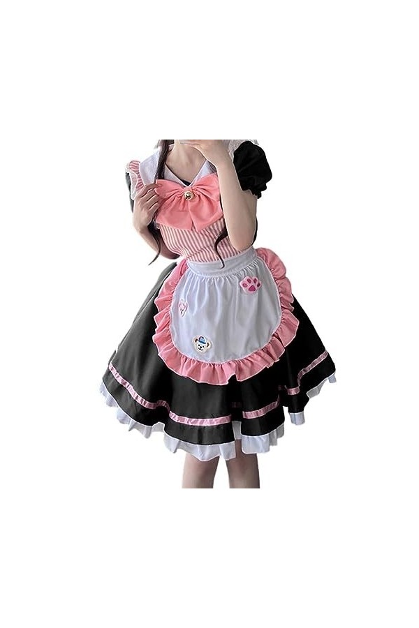 VIRACIN Robe de vent mignonne Lolita Cosplay costume de scène Sexy Lapin Cosplay Costume Une Pièce Body Black, XXL 