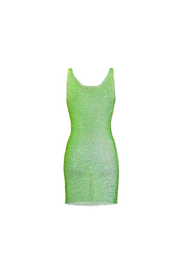 HIFONI Robe en maille transparente | Robe en maille transparente pour femme - costume en maille transparente avec paillettes 