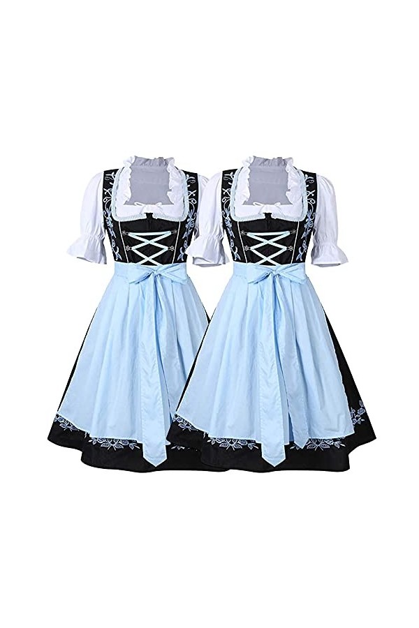 Costume pour femme - Costume de bière - Costume de scène - Costume de performance - Robe pour femme - Noir - Sexy bleu, tail