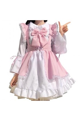 Costume de soubrette de lanime pour femme 3/4/6 pièces – Costume de soubrette française mignon à volants à manches courtes –