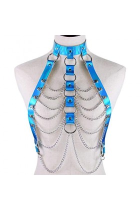 Mengsiy Chaîne de Corps Harnais Haut Punk Femmes Arc-en-Ciel Taille Bijoux Festival Rave Tenue Concepteur Ceinture Femmes Co