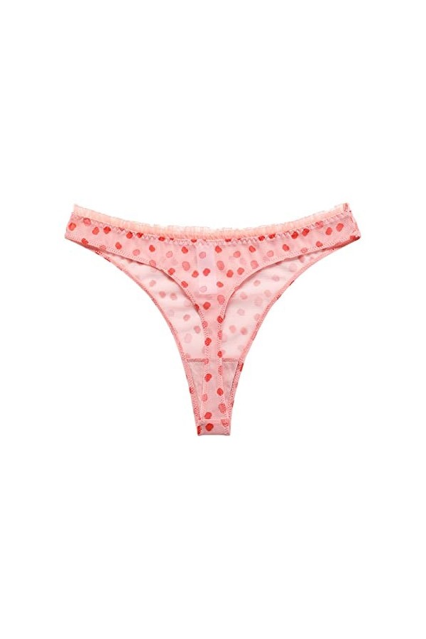 Femme Slips 3 Pcs Doux Fruits Pomme Citron Pêche Imprimer Maille Culotte sans Couture Mignon Dentelle Volants Strings Lingeri