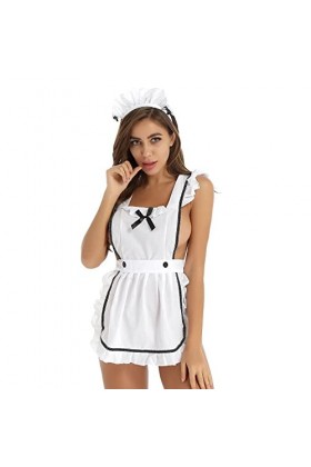Femme Sexy Lingerie Français Maid Costume Erotic Cosplay Uniforme Tenue Porno Lolita Servant sous-Vêtements Tablier avec Hair