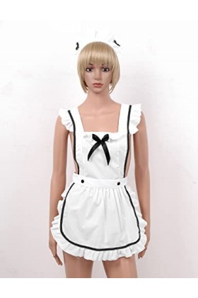 Femme Sexy Lingerie Français Maid Costume Erotic Cosplay Uniforme Tenue Porno Lolita Servant sous-Vêtements Tablier avec Hair