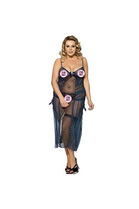 KSDFIUHAG Vêtements Femme Lingerie Sexy, Lingerie Sexy, Longue Chemise De Nuit en Écharpe Sexy-Figure_M