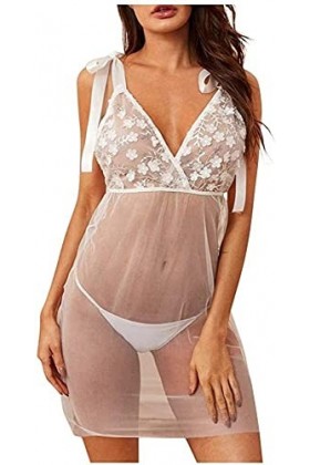 EIERFSKIOT Nuisette Femme Sexy Hot String Femme Sexy Chic Culotte Femme Lingerie érotique Femmes vêtements de Nuit Sexy Maill