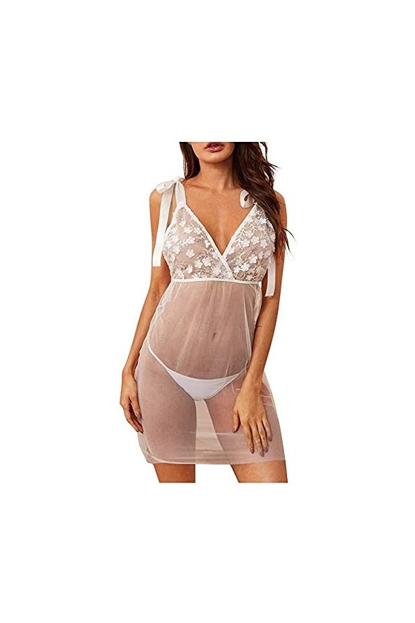 EIERFSKIOT Nuisette Femme Sexy Hot String Femme Sexy Chic Culotte Femme Lingerie érotique Femmes vêtements de Nuit Sexy Maill