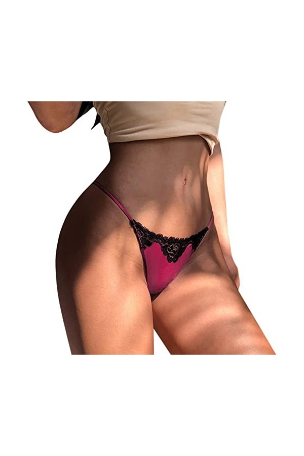 Hipster Tangas Sous-vêtements évidés Culottes respirantes String Tanga Culottes Femme Culottes Sexy Dentelle Slips Lingerie S