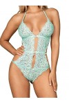 Obsessive Femme Body Sexy Et Séduisant Delicanta Teddy, Vert Clair,L-XL