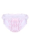 DINGGUANGHE-CUP Lanières Hommes, Mémoires Sissy Rose Culotte Lingerie Hommes Floral Doux Bikini sous-vêtements Super Froufrou