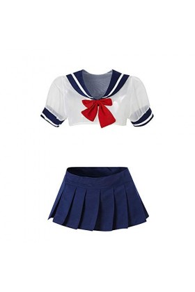 Kadila Store Sexy Tenue Décolière Costume Anime Cosplay Lingerie Tenue Roleplay Uniforme Mini-Jupe plissée