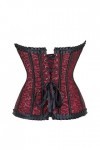 Rfmfkkg Body Shapewear Corselet Sexy Bustier Floral Dentelle Plissée Garniture Corset Top Avec, Rouge, S
