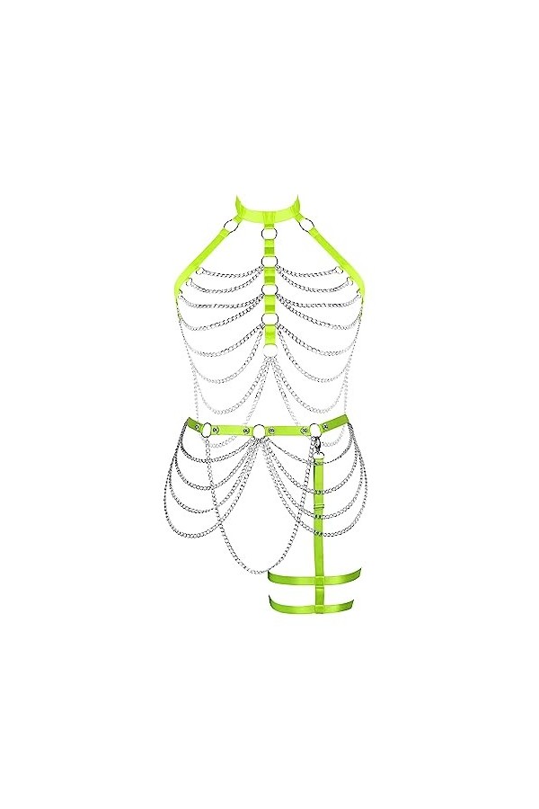 JMMHSS Ensemble de bretelles pour femmes plus de taille cage soutien - gorge ceinture Dance suit Couleur orange 