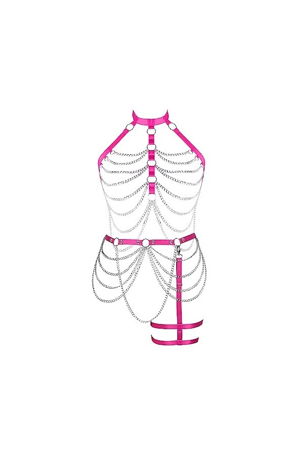 JMMHSS Ensemble de bretelles pour femmes plus de taille cage soutien - gorge ceinture Dance suit Couleur orange 