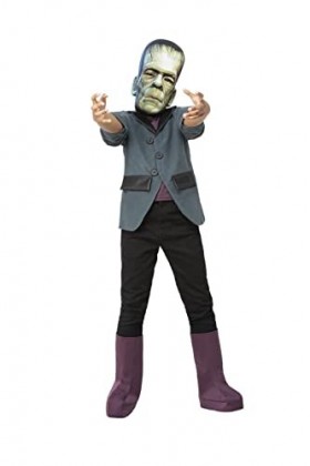Universal Monsters Frankenstein Costume - Jacket, Boot Covers & EVA Mask - M