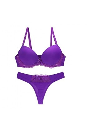 VSOLS Bras de Tasse Sexy Set for Les Femmes sous-vêtements intimes en Dentelle Noire Bleu Rose Violet Blanc féminin Lingerie 